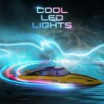 ALPHAREV RC Boat - R208 20+ MPH Fast Remote Control Boat for Pool & Lake, 2.4GHz RC Boats for Adults & Kids with Rechargeable Battery, LED Light, Self-Righting, Christmas Birthday Gifts for Boys