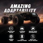 Hosim Mini 1:8 Rc Truck for Adults, Vortan Brushless Rc Truck Gas Powered Rc Cars for Adults Fast Rc Car 50MPH, All Terrain Remote Control Car for Adults Hobby Rc Car Monster Truck 4WD with 3S Battery