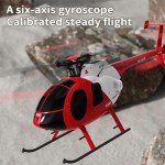 Dodoore Remote Control Helicopter, C189 MD500 RC Helicopter Model, 1/28 Scale 4CH Single-Rotor Helicopter with 6-Axis Gyro and Brushless Motor, 2.4GHz RC Aircraft for Adults, 2 Batteries (Red)