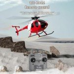 Dodoore Remote Control Helicopter, C189 MD500 RC Helicopter Model, 1/28 Scale 4CH Single-Rotor Helicopter with 6-Axis Gyro and Brushless Motor, 2.4GHz RC Aircraft for Adults, 2 Batteries (Red)