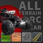 Carox Remote Control Car, 2.4GHz 25KM/H High Speed RC Car, 1:16 Off-Road Monster Truck with LED Lights and 1800mAh Rechargeable Battery – Ideal Gift for Boys 6+