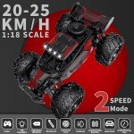 Carox Remote Control Car, 2.4GHz 25KM/H High Speed RC Car, 1:16 Off-Road Monster Truck with LED Lights and 1800mAh Rechargeable Battery – Ideal Gift for Boys 6+