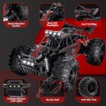 Carox Remote Control Car, 2.4GHz 25KM/H High Speed RC Car, 1:16 Off-Road Monster Truck with LED Lights and 1800mAh Rechargeable Battery – Ideal Gift for Boys 6+