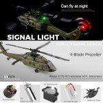 Ssccgym K170 UH60LRemote Controlled Helicopter Aircraft Plane 2.4Ghz 4CH RC Helicopter Heli Aileronless 6-Axis Gyroscope Altitude Hovering 3-Batteries for Adults Beginners
