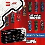 LEGO Speed Champions Ultimate Formula 1 Collector's Pack - Contains 10 Sets in 1 - Includes Exclusive Poster - Collectible F1 Model Car Kit - Exciting Gift for Adults and Racing Enthusiasts - 66802