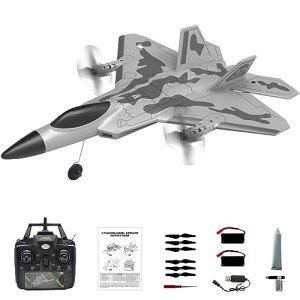Leopmase RC Plane 4 Channel Remote Control Airplane - F-22 RC Airplane for Beginners Adult with Xpilot Stabilization System & Aerobatic, Two Batteries, RC Airplane Best Gift for Kids