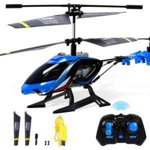 A ALPHA RC Helicopter, 2.4G Remote Control Helicopter with LED Lights, Sky Rover Vigilante, Indoor Outdoor Remote Control Helicopter Toy for 8 9 10 11 12+ Year Old Boys Gifts, Blue