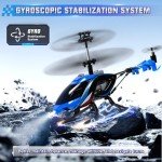 A ALPHA RC Helicopter, 2.4G Remote Control Helicopter with LED Lights, Sky Rover Vigilante, Indoor Outdoor Remote Control Helicopter Toy for 8 9 10 11 12+ Year Old Boys Gifts, Blue