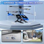 A ALPHA RC Helicopter, 2.4G Remote Control Helicopter with LED Lights, Sky Rover Vigilante, Indoor Outdoor Remote Control Helicopter Toy for 8 9 10 11 12+ Year Old Boys Gifts, Blue