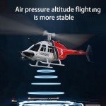 Hylukon C138 Remote Control Helicopter, 1:33 Scale Bell206 Helicopter 2.4G 6CH RTF Single Propeller Aileron Free, Optical Flow Positioning, Six-axis Gyroscope Stabilization Gift for Adults (3 Battery)