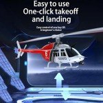 Hylukon C138 Remote Control Helicopter, 1:33 Scale Bell206 Helicopter 2.4G 6CH RTF Single Propeller Aileron Free, Optical Flow Positioning, Six-axis Gyroscope Stabilization Gift for Adults (3 Battery)