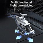 Hylukon C138 Remote Control Helicopter, 1:33 Scale Bell206 Helicopter 2.4G 6CH RTF Single Propeller Aileron Free, Optical Flow Positioning, Six-axis Gyroscope Stabilization Gift for Adults (3 Battery)