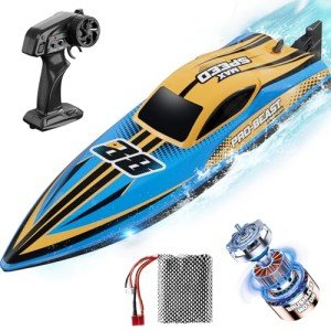 TOPCHOIC Brushless RC Boats 30+MPH, Remote Control Boat for Adults and Kids, Fast Racing Boat with Self-Righting, LED Lights, Waterproof, RTR, Large Size Sailboat for Lake, River and Pools