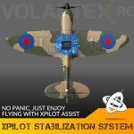 HBSAPKKA RC Plane 4 Channel Remote Control Airplane Ready to Fly Spitfire 6-Axis Gyro System One Key Aerobatic Aircraft with 2 Batteries for Beginners Adults Kids