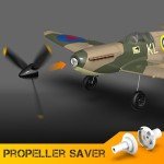 HBSAPKKA RC Plane 4 Channel Remote Control Airplane Ready to Fly Spitfire 6-Axis Gyro System One Key Aerobatic Aircraft with 2 Batteries for Beginners Adults Kids
