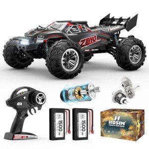 Hosim RC Car for Adults, 1/10 Scale Remote Control Car 48+KMH, High Speed Large RC Truck 4X4 Off-Road All Terrains Waterproof Hobby Grade Fast Racing Toy Gift Monster Trucks
