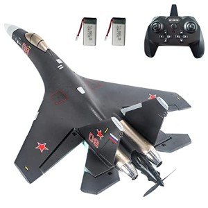OTXKOO RC Plane Remote Control Airplane RTF 4CH Tail Motor 3D / 6D Stunt Function SU35 Jet Aircraft with Hobby Model 2 Left Hand Throttle
