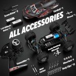 Hosim RC Car for Adults, 1/10 Scale Remote Control Car 48+KMH, High Speed Large RC Truck 4X4 Off-Road All Terrains Waterproof Hobby Grade Fast Racing Toy Gift Monster Trucks