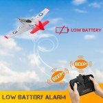 VOLANTEXRC 2 Channel RC Plane P51D Mustang RTF for Beginners, 2.4Ghz Remote Control Airplane Easy to Fly with Gyro Stabilization, Outdoor Hobby WWII Toy for Kids & Adults (Red)