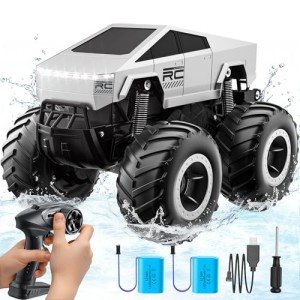 Remote Control Car Off-Road Pick-up Truck, 4WD Waterproof Cybertruck Toy RC Cars for All Terrain, 1:16 Scale Hobby Monster Truck Toys 2.4GHz Vehicles Kids Gifts for Boys/Girls Age 6 7 8 9 10-12+