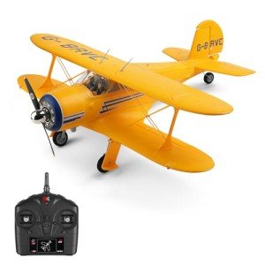 GoolRC RC Plane, WLtoys XK A300 RC Airplane, 4 Channel Brushless Remote Control Airplane, 2.4GHz RC Aircraft Fighter with 3D/6G Mode, Easy to Fly for Beginners and Adults (Yellow)