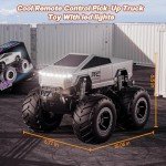 Remote Control Car Off-Road Pick-up Truck, 4WD Waterproof Cybertruck Toy RC Cars for All Terrain, 1:16 Scale Hobby Monster Truck Toys 2.4GHz Vehicles Kids Gifts for Boys/Girls Age 6 7 8 9 10-12+