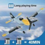 OMNANGO RC Plane Toy Drones 3 Channel BF-109 Airplane,2.4GHz 6-axis Gyro Stabilizer RTF Glider Aircraft Plane or Beginners Adults Kids with Xpilot Stabilization System Fighter