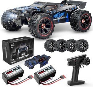 1/14 Scale RC Cars for Adults, 60+ KM/H High Speed RC Truggy, 4X4 Off-Road Remote Control Truck, Waterproof Electric Car with 2S Battery, All Terrain RC Vehicle for Snow, Sand, Beach & Rocky Surfaces
