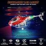 TERRAMUS Remote Control Helicopter for Kids,Altitude Hold RC Helicopters with Gyro & LED Light,2.4GHz Radio Controlled Aircraft Indoor Toy with 3.5 Channel,High&Low Speed,Gift for Boys Adults Beginner