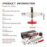 CKYSCHN WLtoys XK A280 RC Airplane, P51 Mustang 4 Channel RC Plane with Lights, 6G/3D Brushless RC Planes, 2.4G Remote Control Airplane, Hobby RC Planes Gifts for Adults