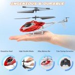 TERRAMUS Remote Control Helicopter for Kids,Altitude Hold RC Helicopters with Gyro & LED Light,2.4GHz Radio Controlled Aircraft Indoor Toy with 3.5 Channel,High&Low Speed,Gift for Boys Adults Beginner