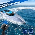 4DRC RC Boats - 30+ MPH Fast Remote Control Boat for Pools, 2.4GHz RC Boats for Adults & Kids with 2 Batteries,Summer Toys for Ideal Gifts for Kids Boys Age 8-12 Years Old