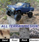 RC Rock Crawler WPL C64-1 RC Truck 4x4 1/16 RC Crawler Off Road Pickup Hobby RTR All Terrain 260 Motor Upgraded Chassis Proportional Throttle Steering 2.4GHz Axle Mounted Servo Adult