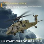 Wauvmoss K170 UH60L RC Helicopter, Remote Controlled Helicopter for Adults Beginners, 2.4G 4CH RC Plane 6-Axis Gyroscope Altitude Hovering Military Aircraft Aileronles (3 Batteries)