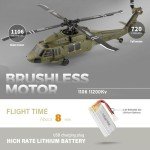 Wauvmoss K170 UH60L RC Helicopter, Remote Controlled Helicopter for Adults Beginners, 2.4G 4CH RC Plane 6-Axis Gyroscope Altitude Hovering Military Aircraft Aileronles (3 Batteries)