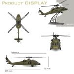 Wauvmoss K170 UH60L RC Helicopter, Remote Controlled Helicopter for Adults Beginners, 2.4G 4CH RC Plane 6-Axis Gyroscope Altitude Hovering Military Aircraft Aileronles (3 Batteries)