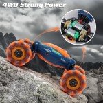 QXHOL Gesture Sensing RC Stunt Car - Boys Toys Age 6-8-12, 4WD Hand Controlled Remote Control Twist Car with Light & Music, Cool Birthday Presents and Ideas Gifts for Kids Age 7 9 10 11 12 Years Old