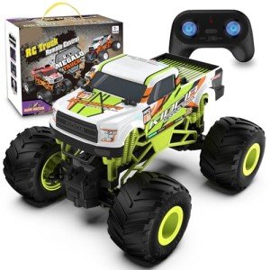 Kidcia Remote Control Car, 1:16 Scale RC Monster Truck for Boys, 2.4 GHz All Terrain RC Cars for Boys Girls 4-7 8-12, 20 Km/h Off Road RC Truck, Christmas Birthday Gift for Kids-Green