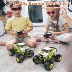 Kidcia Remote Control Car, 1:16 Scale RC Monster Truck for Boys, 2.4 GHz All Terrain RC Cars for Boys Girls 4-7 8-12, 20 Km/h Off Road RC Truck, Christmas Birthday Gift for Kids-Green