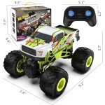 Kidcia Remote Control Car, 1:16 Scale RC Monster Truck for Boys, 2.4 GHz All Terrain RC Cars for Boys Girls 4-7 8-12, 20 Km/h Off Road RC Truck, Christmas Birthday Gift for Kids-Green