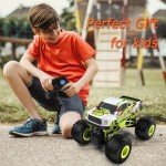 Kidcia Remote Control Car, 1:16 Scale RC Monster Truck for Boys, 2.4 GHz All Terrain RC Cars for Boys Girls 4-7 8-12, 20 Km/h Off Road RC Truck, Christmas Birthday Gift for Kids-Green