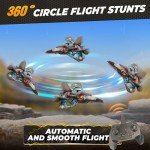 BEZGAR Drones for Kids | 2.4GHZ RC Plane, 6-axis Gyro Remote Control Airplane, RC Helicopter, 360° Flip Fighter Jet Toy with Colorful LED Navigation Light Blue