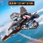 BEZGAR Drones for Kids | 2.4GHZ RC Plane, 6-axis Gyro Remote Control Airplane, RC Helicopter, 360° Flip Fighter Jet Toy with Colorful LED Navigation Light Blue