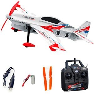 FLYCOLOR QIDI-550 3D RC Airplane One-Key Hanging Stunt Fixed Wing with Wind Resistant Flight Control for Beginner and Experienced Ready to Fly RED