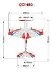 FLYCOLOR QIDI-550 3D RC Airplane One-Key Hanging Stunt Fixed Wing with Wind Resistant Flight Control for Beginner and Experienced Ready to Fly RED