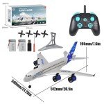 FANXMF RC Airbus 747 A380 2.4G Remote Control Electric Plane Four Motor RC Airplane Toy RC Airliner with LED Lights Drop Resistant Aircraft 2 Batteries EPP Airplane for Beginners Kids Gifts (A-380)