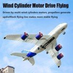 FANXMF RC Airbus 747 A380 2.4G Remote Control Electric Plane Four Motor RC Airplane Toy RC Airliner with LED Lights Drop Resistant Aircraft 2 Batteries EPP Airplane for Beginners Kids Gifts (A-380)