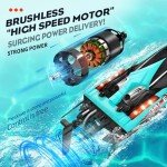 BEZGAR RC Boat, 18 inch Big Brushless Remote Control Boat for Adults and Kids and, 55 KPH Large Fast RC Speed Boat with 2500mAh Battery, Ideal Waterproof Toy Boats for Lakes - HJ816 Green
