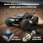Hosim 1:10 Brushless RC Cars for Adults, 68+KMH Remote Control Car Fast, 4WD All Terrain Rc Trucks Off Road Waterproof Hobby Grade Large Racing Buggy Toy Gift Monster Trucks-Upgradeable to 3S Battery