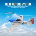 VOLANTEXRC 2 Channel RC Plane P51D Mustang RTF for Beginners, 2.4Ghz Remote Control Airplane Easy to Fly with Gyro Stabilization, Outdoor Hobby WWII Toy for Kids & Adults (Blue)